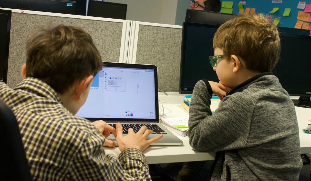 children coding stickee